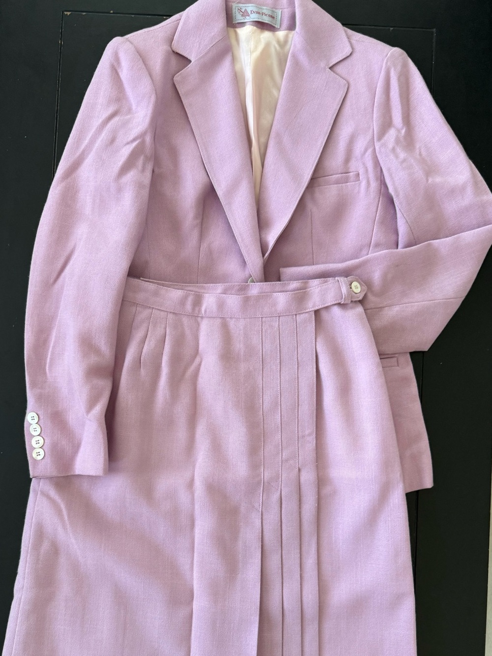 Evan Picone Lilac Two-Piece Blazer and Skirt Set